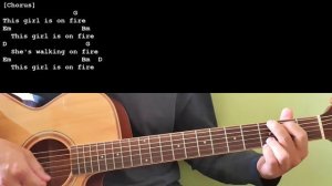 Girl On Fire - Alicia Keys - Easy Chords & Lyrics - Guitar Playthrough