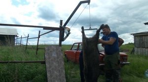 Лебедка для разделки добытых животных