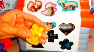 Учим животных и фигурки.Развивающий домик