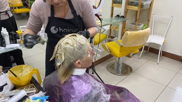 Эстель - окрашивание седых волос в холодный, бежевый блондин, без предварительного обесцвечивания смотреть онлайн