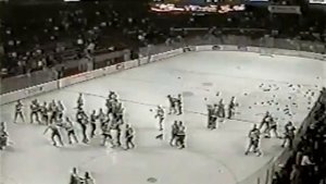Shane Churla vs Wayne Van Dorp / Minnesota North Stars vs Chicago Blackhawks Bench Clearing Brawl