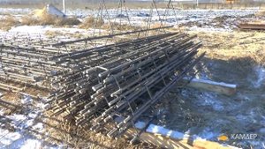 Монтаж фундамента в виде роствека с буронабивными сваями