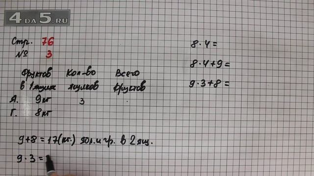 Страница 76 Задание 3 – Математика 3 класс Моро – Учебник Часть 1 смотреть онлайн