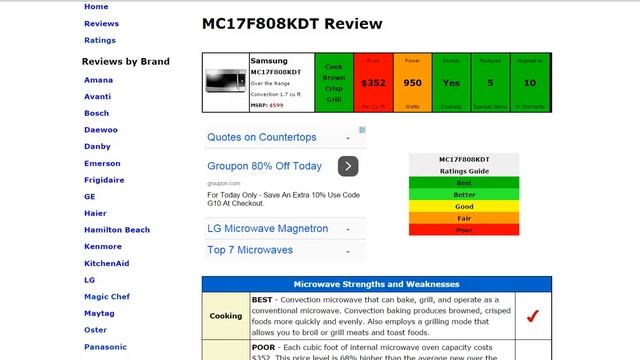 Samsung MC17F808KDT Microwave Review смотреть онлайн
