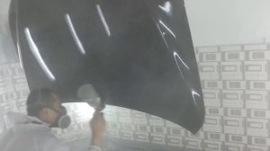 Покраска капота и багажника. Покрытие лаком.