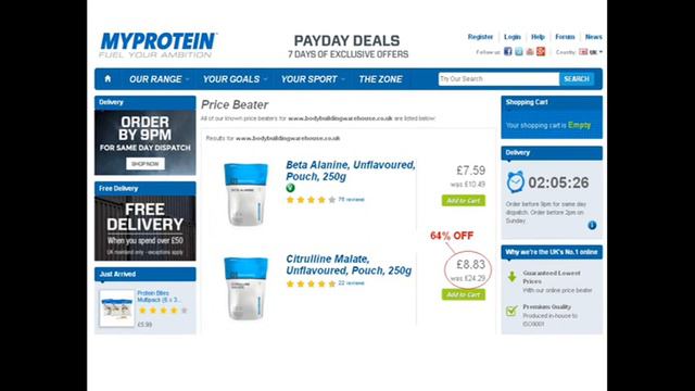 Citrulline Malate 250g 65% OFF Only £8.83 @ Myprotein MP447845 смотреть онлайн