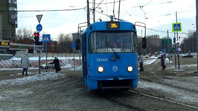 "Последний год работы!" Трамвай Tatra-t3 (МТТА) №30469 с маршрутом №28к смотреть онлайн