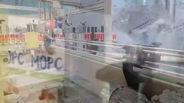 Нанесение этикетки и контрэтикетки на квадратную тару верхний прижим морсы этикетировщик