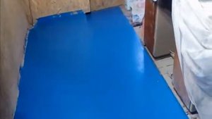2 часть, покраска пола эпоксидной краской, + новые доски на яма, видео перед завозом станков.