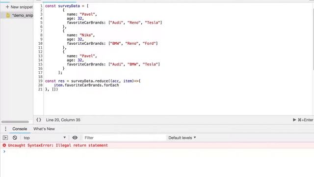 JavaScript, reduce пример из жизни, часть 6