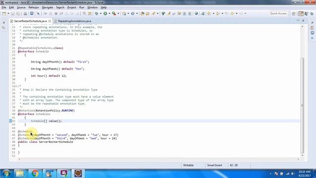What is repeating Annotations in Java? - Schedule | Java annotations | Annotations in java