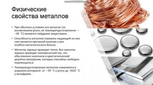 11 класс. Металлы. Общая характеристика. Физические и химические свойства металлов.