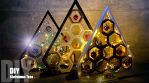 Декоративная елка из дерева | Идеи на Новый Год | Соты из дерева