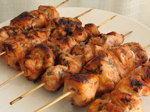 Шашлык из курицы.