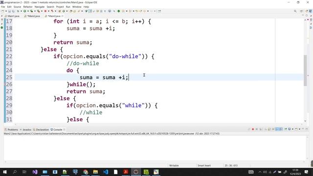 Metodos return en JAVA metodo ingresa un string y un intervalor de valores para sumarlos en la di смотреть онлайн