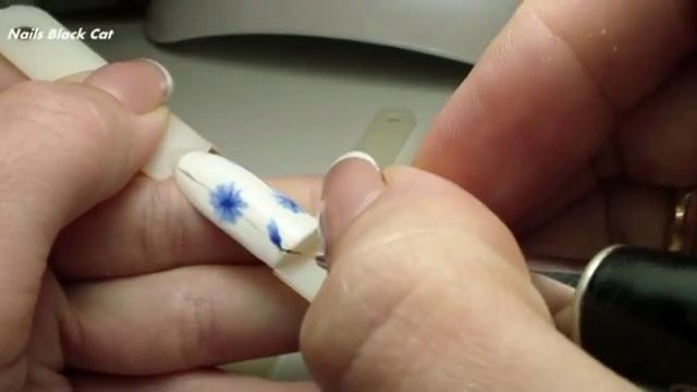 Простой и быстрый дизайн ногтей. ЦВЕТЫ. Василек. Гель Лаком. смотреть онлайн