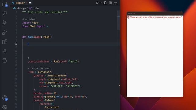Python Tutorial UI Design Using Flet: Hidden Drawer