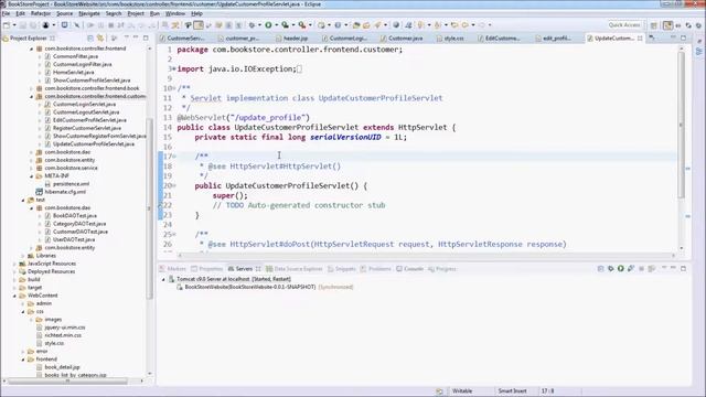 Lecture 130 - Code UpdateCustomerProfileServlet and CustomerServices смотреть онлайн