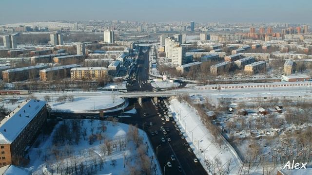 Полет над г. Красноярск (Свердловский р-он) - февраль 2021 г. смотреть онлайн