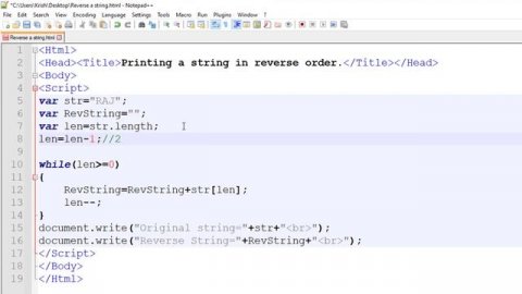 How to reverse a string in JS | reverse a string in js