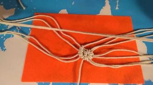 Сервировочная салфетка из бельевого шнура.  Макраме