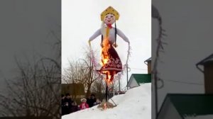 Масленица  Сожжение чучела  Маслова Пристань  2018