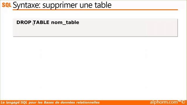 Les commandes DDL de gestion des tables sous le langage SQL смотреть онлайн