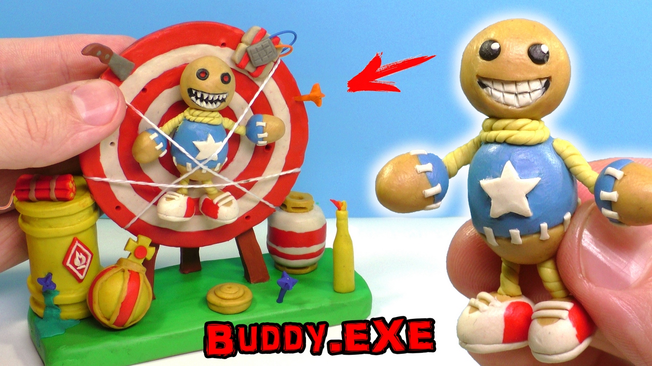 Игра кик зе бади. КИК зе БАДИ. Kick ze buddy игрушка. БАДИ из пластилина. Бадди игра.