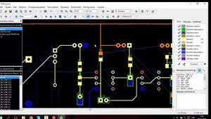 Разводка печатной платы PCB layout Timelapse Dip trace