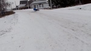 Дрифт на велике зимой|сломали руль|1 часть?