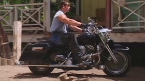 Billy Herrington rides his motorcycle