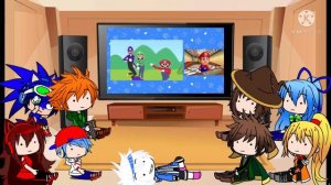 Fandoms react to Mario reacts to Nintendo memes(by SMG4)