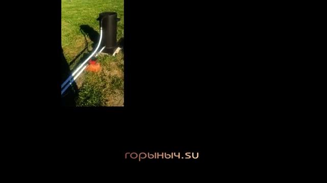 Работа нагревателя для бассейна на дровах"Горыныч"