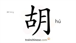 胡 (hú) carelessly; recklessly; wantonly; beard; mustachio