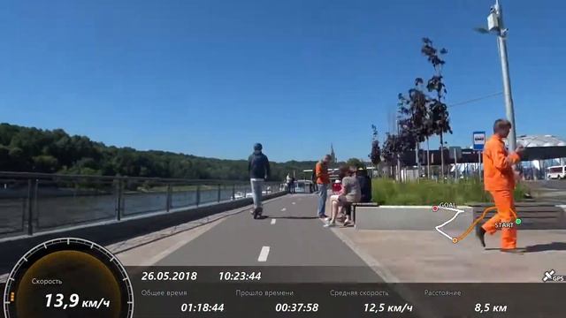 На самокате по набережной Москвы-реки с экшн-камерой Sony HDR-AS300