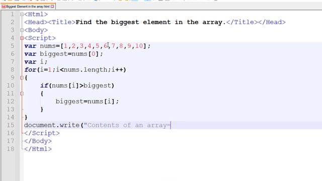Find biggest element in array js | Krish TechHQ
