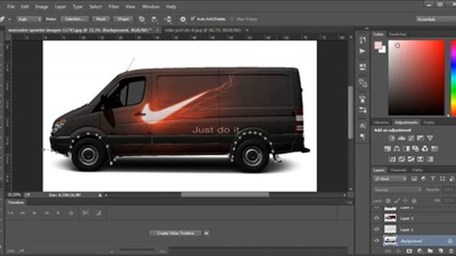 Van virtual tuning - Mercedes Sprinter - Photoshop tutorial - part 1 смотреть онлайн
