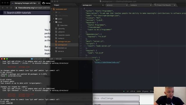Remove a Package from Your Dependencies - Managing Packages with Npm - Free Code Camp смотреть онлайн