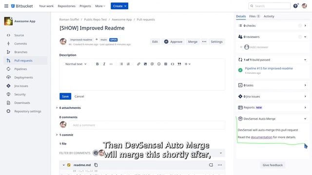 DevSensei Auto Merge for Bitbucket смотреть онлайн