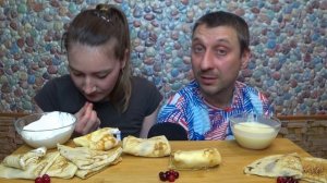 МУКБАНГ БАБУШКИНЫ БЛИНЫ | MUKBANG GRANNY'S PANCAKES #мукбанг #mukbang