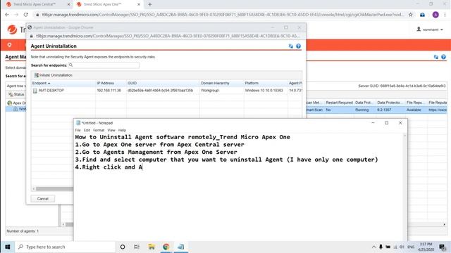 How to uninstall Agent software remotely_Trend Micro Apex One