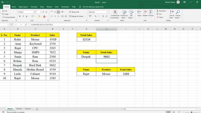 Excel Formula and Functions | SUMIF and SUMIFS Excel formulas
