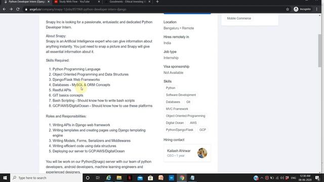 Great Opportunity For Python Internship,Job in 2020 | Python Work From Home Internship
