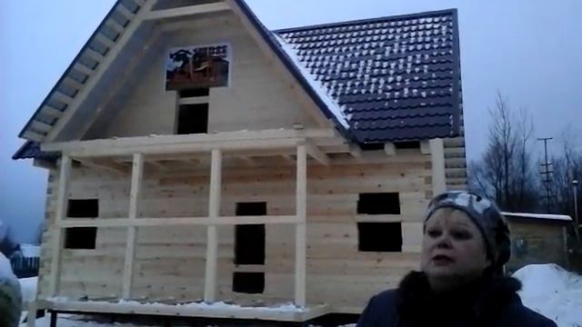 Видео-отзыв о строительстве дома из бруса 8x8, по проекту ДБ32, МО, Пушкинский р-н, пос. Софрино смотреть онлайн