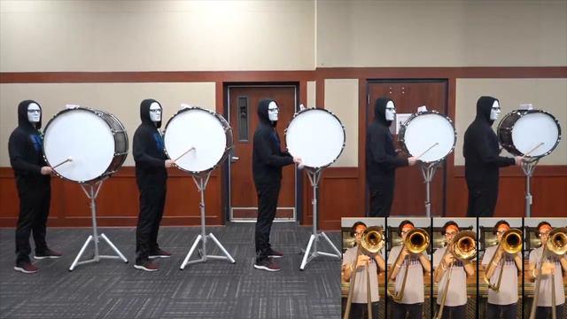 "Spooky Scary Skeletons" Drumline + Trombone cover (Christopher Bill and EMC Mashup) смотреть онлайн
