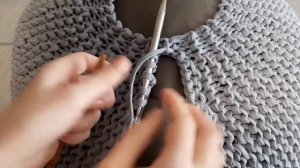 ПУФ из трикотажной пряжи | Внутренний чехол | Часть 2