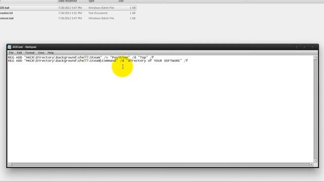How to edit context menu in win 7/vista