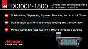 Mimaki TX300P-1800 Direct-to-Fabric Textile Printer