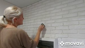 Затираем швы на декоративном камне.