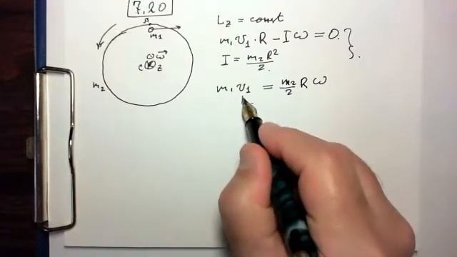 Решаем задачу 7.20 - человек идет по вращающейся платформе смотреть онлайн